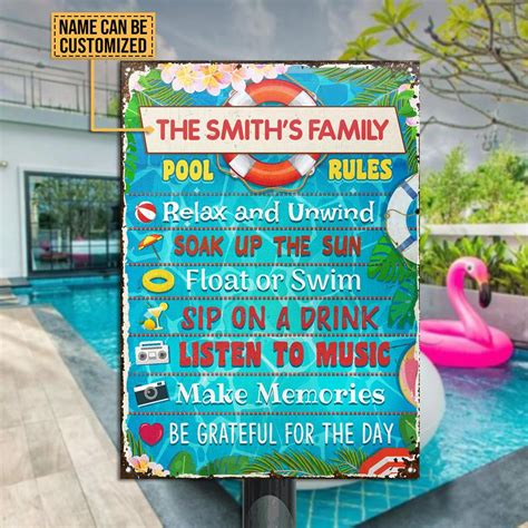 swimming pool signs personalized